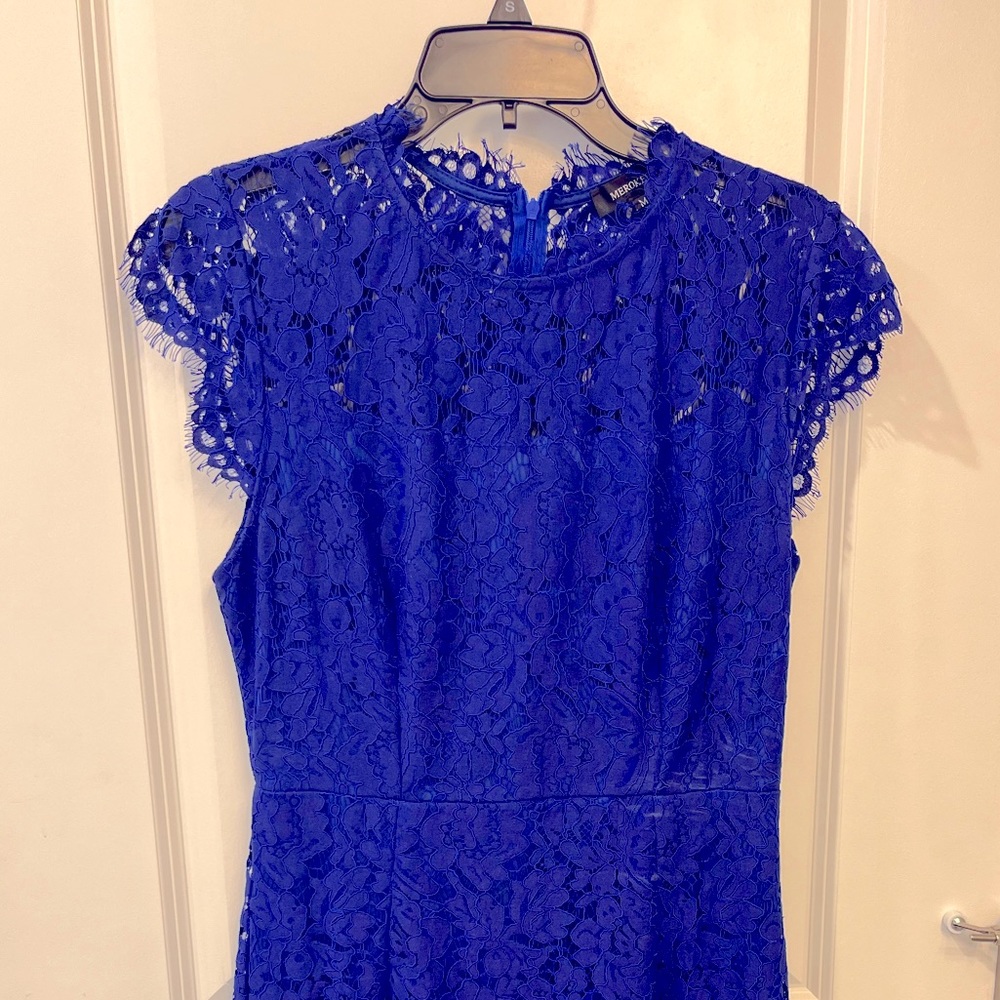 MEROKEETY Women's Lace Cocktail Party Dress M